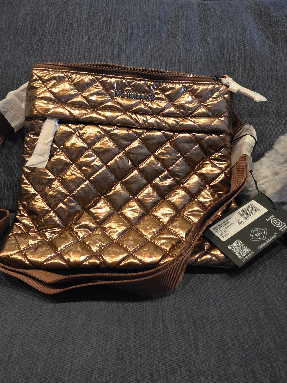 Mz Wallace Quilted Crossbody Bag - Copper Metallic